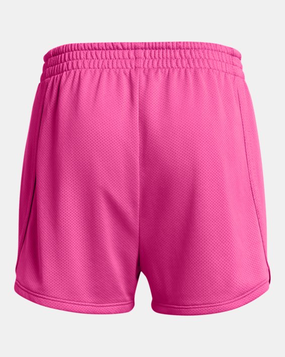 กางเกงขาสั้น UA Tech™ Mesh สำหรับเด็กผู้หญิง in Pink image number 1